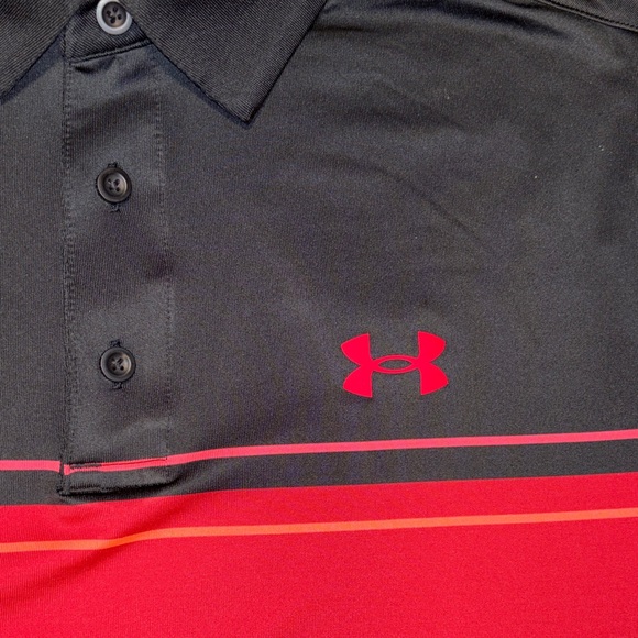 Under Armour Men's Black and Red Performance Polo - Picture 7 of 7